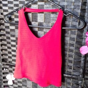 🍒 Red Cropped Halter Top 🍒